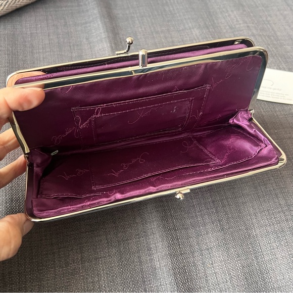 Vera Bradley Floral Clutch Purple & Orange Safari Sunset style great condition - Picture 4 of 7